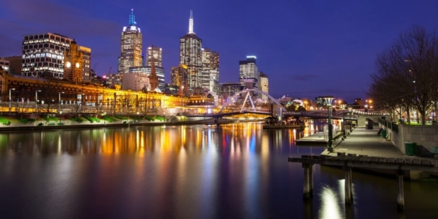 Melbourne skyline at dusk